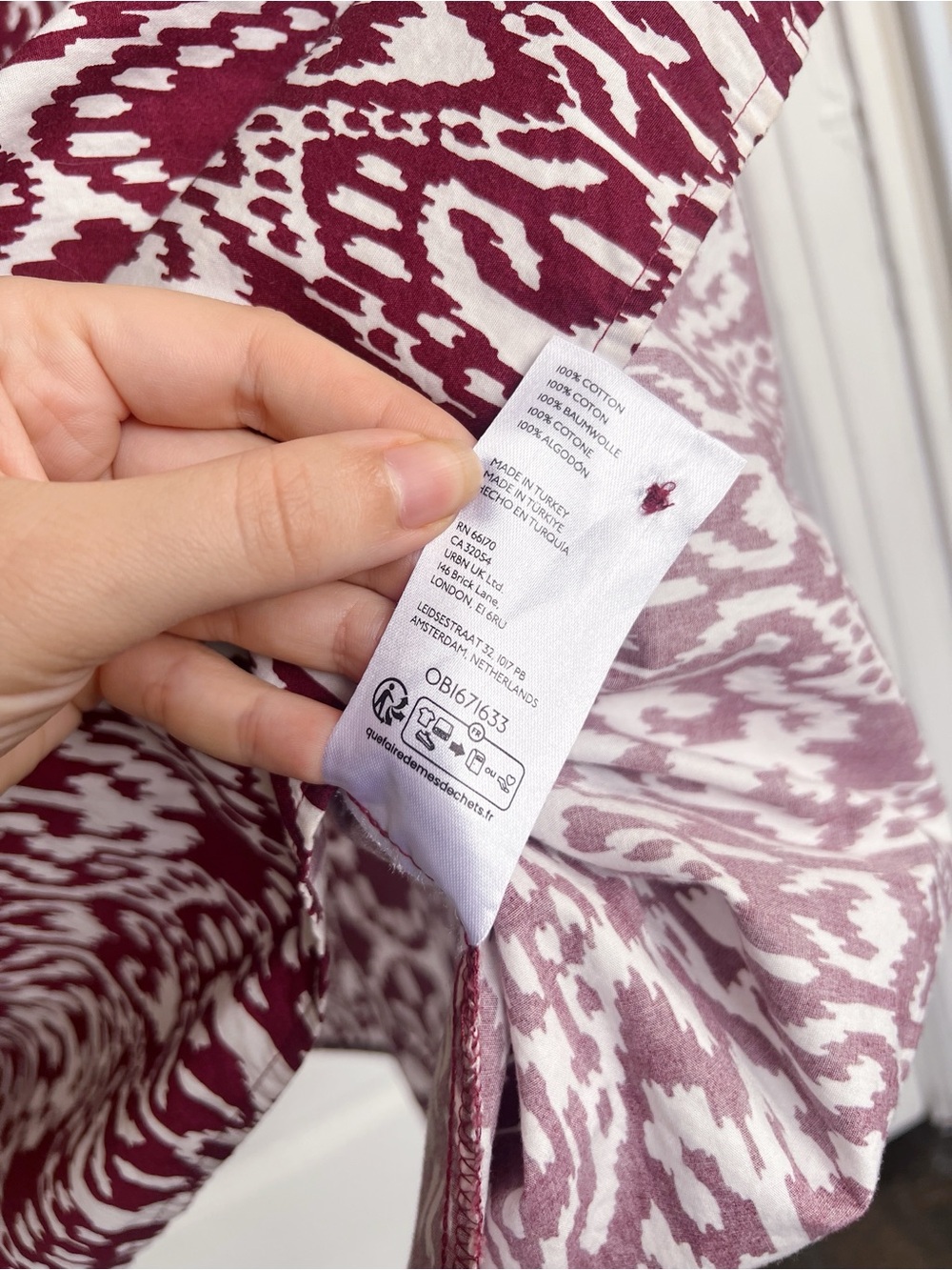 Maeve • Anthropologie Bettina Tiered Shirt Dress maxi midi cotton Wine Ikat - Picture 11 of 14